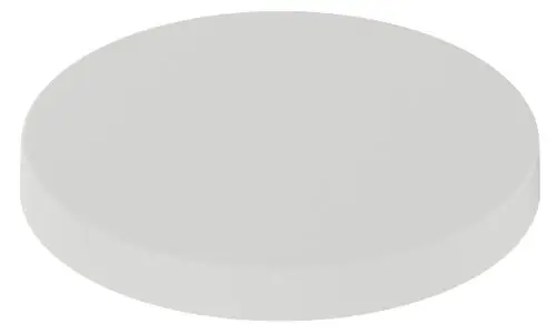 Deckel in mattem Weiß aus Kunststoff, gefertigt von Keuco, für die Kollektion Moll. Rund und glatt, geeignet für passende Gläser der gleichen Serie.